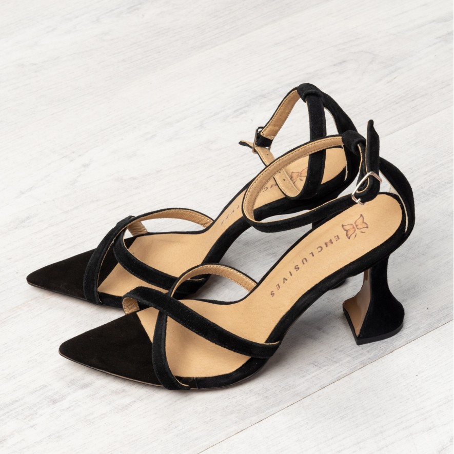   Sandale - Alice - Velur Black - 8cm